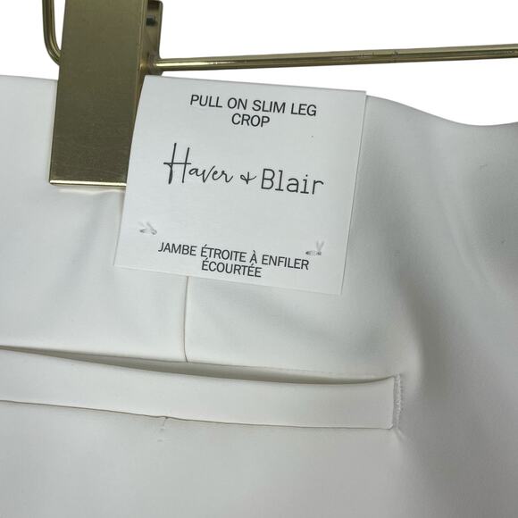 Haver & Blair London Pull On Slim Leg Crop Pants Scuba Knit Classic Preppy Small - Picture 5 of 9